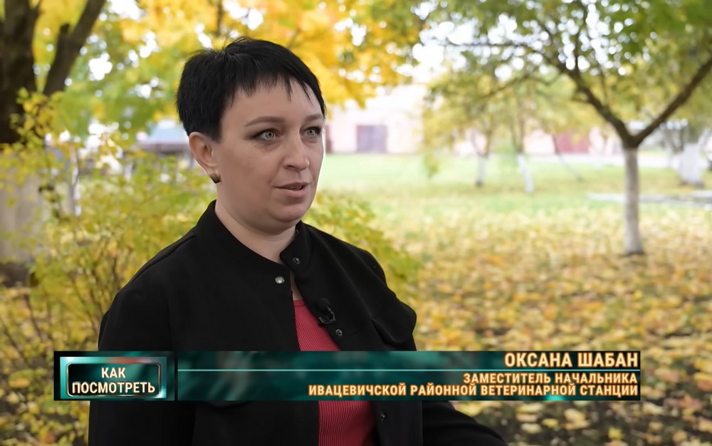 Оксана Шабан, замначальника Ивацевичской районной ветстанции. Скриншот видео ОНТ