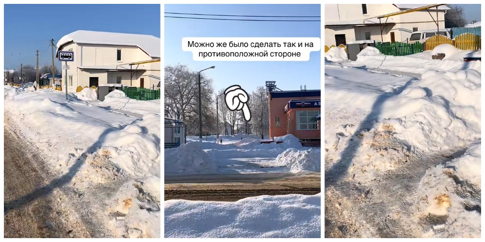 остановка общественного транспорта в снегу