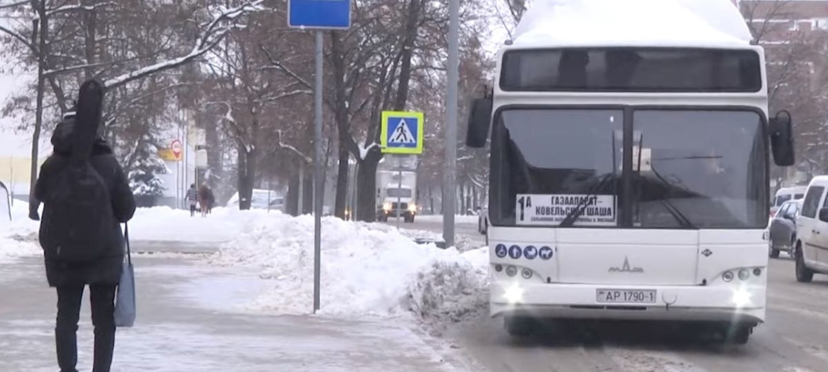 Брест, автобус, зима
