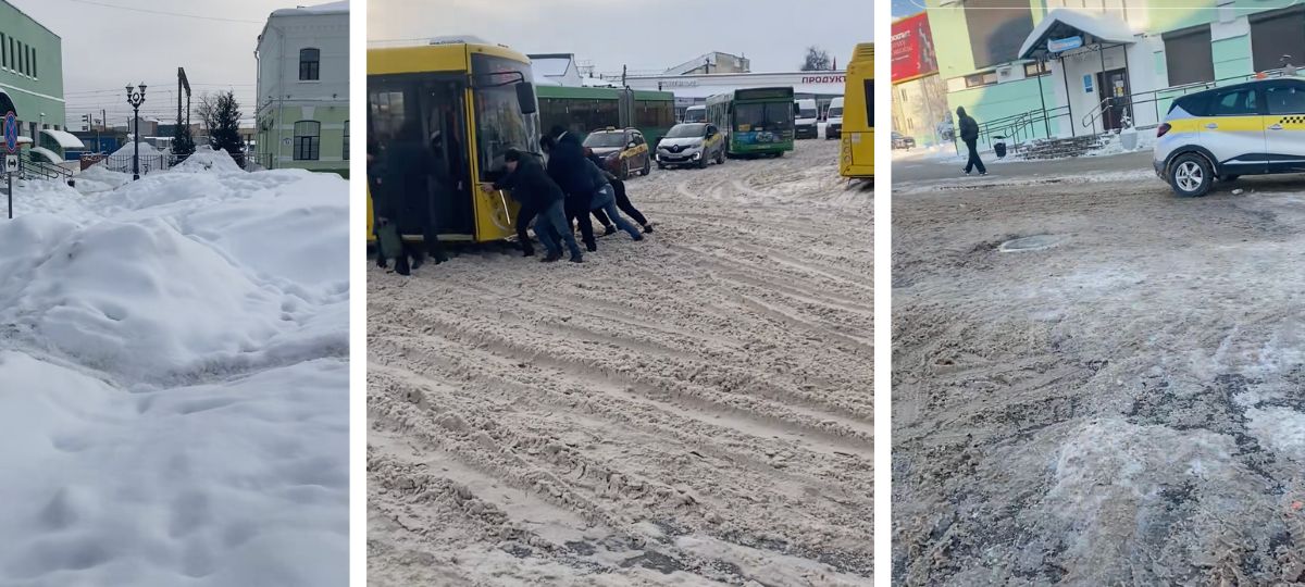 Борисов, снег, город, центр