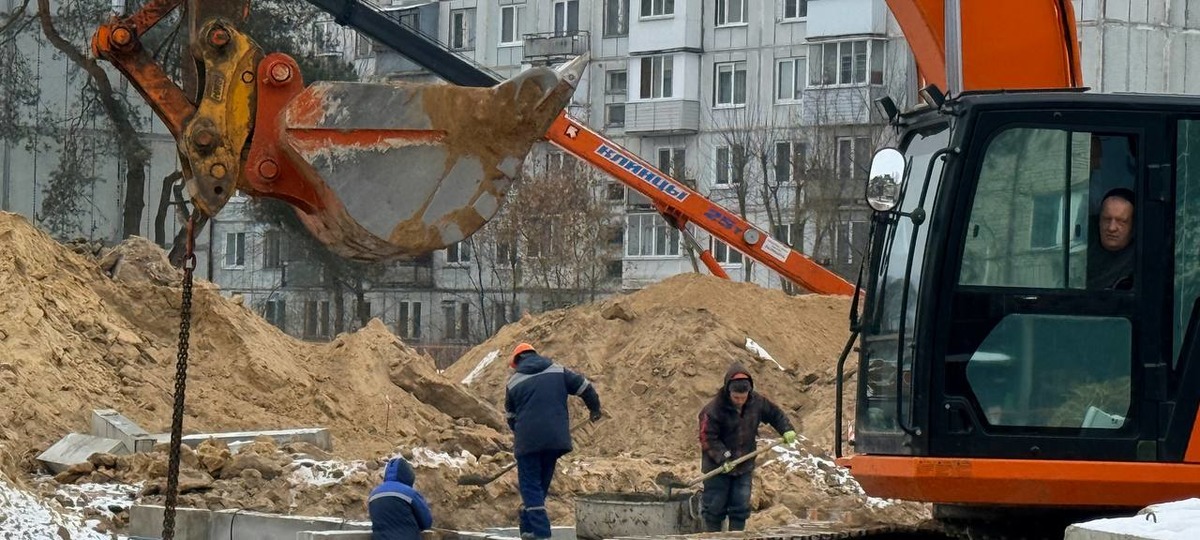 Строительтство детского сада в Южном в Бресте. 10 февраля 2026 года