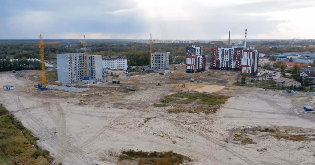 Стройка нового микрорайона на Карьерной в Бресте